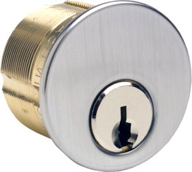 Mortise Cylinder 1in, 5-Pin, Corbin 60 Keyway, Adams Rite/Yale Cams, Keyed Alike in Pairs, 626/US26D Satin Chrome