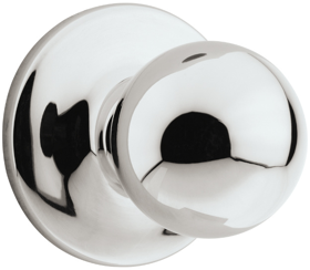 Polo Passage Knob, 6-Way Adjustable Latch 2-3/8in-2-3/4in Backset, Grade 3, 625/US26 Polished Chrome