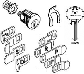 Universal Mail Box Lock 9 Cams, HL1 Keyway