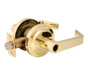 LSDA Grade 2 Storeroom Lever Vancouver Clutch Less Cylinder Ul 2-3/4" Bright Brass C840VA3LC2-3/4UL