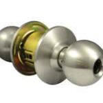 LSDA Grade 2 Entry Knob Ball Less Latch Satin Nickel Less Cylinder 100B15LLLC