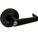 187168 LSDA Exit Trim Storeroom Lever With Rose Matte Black PDT45SC19