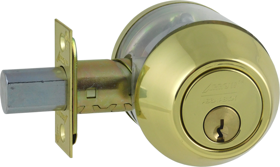Deadbolt - Single Cylinder, Adjustable Backset, Schlage C Keyway, Grade 2, 605/US3 Bright Brass