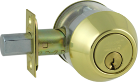 Deadbolt - Double Cylinder, Adjustable Backset, Schlage C Keyway, Grade 2, 605/US3 Bright Brass
