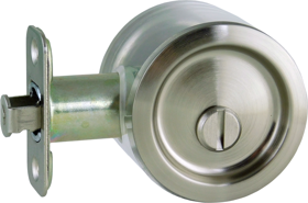 Round Pocket Privacy Door Lock, 2-3/8in Backset, 2-18in Diameter, 619/US15 Satin Nickel Round Pocket Privacy Door Lock, 2-3/8in Backset, 2-18in Diameter, 619/US15 Satin Nickel