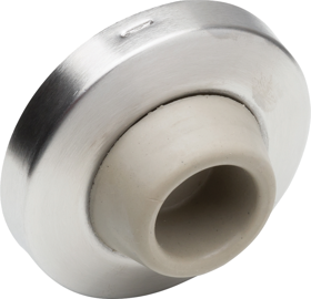Wall Mount Stop Concave, 2-7/16in Diameter, Drywall and Wood Fasteners, 630/US32D Satin Stainless Steel