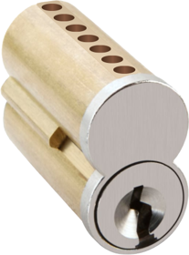 7-Pin Uncombinated Core (SFIC), R Keyway, 626/US26D Satin Chrome
