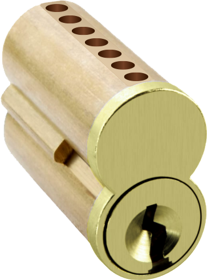 7-Pin Uncombinated Core (SFIC), A Keyway, 606/US4 Satin Brass