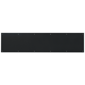 Kickplate 10in x 34in, K1050 .050in Thickness, Beveled Edges, BSP Black Suede Powder Coat