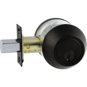 Deadbolt - Single Cylinder, Adjustable Backset, Schlage C Keyway, Grade 2, 693/SPBLK Black Suede Powder Coat