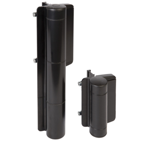 Highly Powerful Ultra Hydraulic 180 Degree Self Closing Heavy Duty Gate Closer and Raptor Hinge in One 440lbs Max, Black Powder Coat