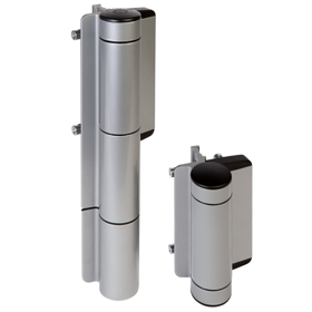 Highly Powerful Ultra Hydraulic 180 Degree Self Closing Heavy Duty Gate Closer and Raptor Hinge in One 440lbs Max, Silver Powder Coat