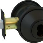 Deadbolt - Double Cylinder, Adjustable Backset, SFIC Prep, Less Core, Grade 2, 693/SPBLK Black Suede Powder Coat