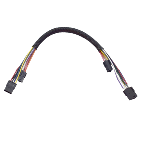 12in Wire Harness with Molex Connector on One End, Crimped Pins on Other with Attachable Molex, for Wood Doors