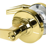 KIT - Grade 2, Office Saturn Lever, Key in Lever, C Keyway (KD Brushed Brass Cylinder 606), 2-3/4in Backset, ANSI Strike, 605/US3 Bright Brass