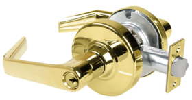KIT - Grade 2, Office Saturn Lever, Key in Lever, C Keyway (KD Brushed Brass Cylinder 606), 2-3/4in Backset, ANSI Strike, 605/US3 Bright Brass