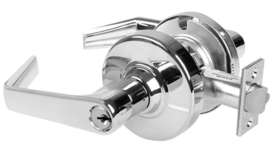 KIT - Grade 2, Office Saturn Lever, Key in Lever, C Keyway (KD Brushed Chrome Cylinder 626), 2-3/4in Backset, ANSI Strike, 625/US26 Bright Chrome