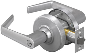 KIT - Grade 2, Office Saturn Lever, Key in Lever, C123 Keyway (0-Bitted Brushed Chrome Cylinder 626), 2-3/4in Backset, ANSI Strike, 626/US26D Satin Chrome