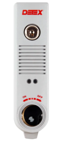 Gray Surface Exit Alarm, Door or Wall Mount, 100DB, 9VDC Battery Operated, Requires Mortise Cylinder Gray Surface Exit Alarm, Door or Wall Mount, 100DB, 9VDC Battery Operated, Requires Mortise Cylinder