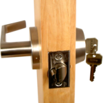 KIT - Gate Lock Single Cylinder X Lever, Marks C Keyway, 6 Pin, 2-3/4in Backset, 613/US10B Dark Bronze