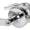 KIT - Grade 2, Office Rhodes Lever, Key in Lever, S145 Keyway (0-Bitted Brushed Chrome Cylinder 626), 2-3/4in Backset, ANSI Strike, 625/US26 Bright Chrome