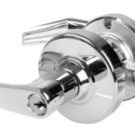 KIT - Grade 2, Office Saturn Lever, Key in Lever, S145 Keyway (0-Bitted Brushed Chrome Cylinder 626), 2-3/4in Backset, ANSI Strike, 625/US26 Bright Chrome