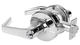 KIT - Grade 2, Office Saturn Lever, Key in Lever, S145 Keyway (0-Bitted Brushed Chrome Cylinder 626), 2-3/8in Backset, ANSI Strike, 625/US26 Bright Chrome