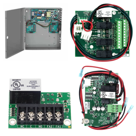 KIT - 4 Amp High Inrush Power Supply, 4 Relay Option Board, Plug-in Fire Alarm Relay, Battery Backup Board Only, 12/24VDC Field Selectable. KIT - 4 Amp High Inrush Power Supply, 4 Relay Option Board, Plug-in Fire Alarm Relay, Battery Backup Board Only, 12/24VDC Field Selectable.