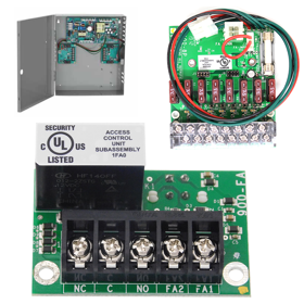 KIT - 4 Amp High Inrush Power Supply, Fused 8 Zone Option Board, Plug-in Fire Alarm Relay, 12/24VDC Field Selectable, Space for Battery Back-Up. KIT - 4 Amp High Inrush Power Supply, Fused 8 Zone Option Board, Plug-in Fire Alarm Relay, 12/24VDC Field Selectable, Space for Battery Back-Up.