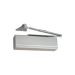 351 Series Surface Door Closer, UO Universal Arm with Parallel Mounting Bracket, ADA Cast Iron Heavy Duty Powerglide Series, Adjustable Spring Size 1-6, TB Thru-Bolts, UL Listed for Fire Rated Doors, All Weather Fluid, Grade 1, 689/EN Sprayed Aluminum