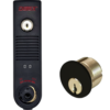KIT - Black Surface Exit Alarm, Door or Wall Mount, 100DB, 9VDC Battery Operated, Mortise Cylinder Included, SC1 Keyway
