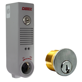 KIT - Gray Door Propped Alarm, Surface Mount, 100DB, 9VDC Battery Operated, 1 Second to 4 Minute Door Open Times, Mortise Cylinder Included, SC1 Keyway KIT - Gray Door Propped Alarm, Surface Mount, 100DB, 9VDC Battery Operated, 1 Second to 4 Minute Door Open Times, Mortise Cylinder Included, SC1 Keyway