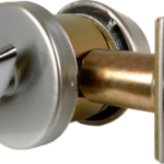 SFIC Gate Lock Single Cylinder x Turnpiece, Small Format IC, Less Core, 2-3/8in Backset, 630/US32D Stainless Steel SFIC Gate Lock Single Cylinder x Turnpiece, Small Format IC, Less Core, 2-3/8in Backset, 630/US32D Stainless Steel