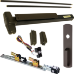 KIT - RX Request to Exit, QEL Quiet Electric Latch Retraction, CON Molex Connectors 24VDC, Heavy Duty Grooved SVR Surface Vertical Rod Exit Device, 990NL Night Latch Trim (Rim Cylinder Required), Key Retracts Latch Bolt, 36in x 84in, No Dogging, Grade 1, 99 Series, 710/313AN Dark Bronze Anodized KIT - RX Request to Exit, QEL Quiet Electric Latch Retraction, CON Molex Connectors 24VDC, Heavy Duty Grooved SVR Surface Vertical Rod Exit Device, 990NL Night Latch Trim (Rim Cylinder Required), Key Retracts Latch Bolt, 36in x 84in, No Dogging, Grade 1, 99 Series, 710/313AN Dark Bronze Anodized