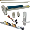 KIT - Fire-Rated, RX Request to Exit, QEL Quiet Electric Latch Retraction, CON Molex Connectors 24VDC, Heavy Duty Grooved SVR Surface Vertical Rod Exit Device, 996L-06 Lever Trim (Rim Cylinder Required), Key Locks/Unlocks Trim, RHR Right Hand Reverse/Reversible Handing (Snap Ring Tool Required), 36in x 84in, No Dogging, Grade 1, 99 Series, 626/US26D Satin Chrome