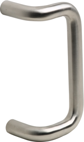 10in CTC 90 Degree Offset Pull, 1in Diameter Round, 2-1/4in Clearance, Standard Flat Head Screw Mount w/Countersunk Washer, ADA Compliant, 630/US32D Satin Stainless Steel