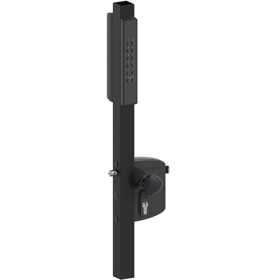 Volta Surface Mounted Lock with External Battery Powered Keypad for Square 1-1/2" to 2-1/2" Profiles. Lockbox: RAL 7016, Keypad: Single Sided and Black, Handles: Black Handle (3006B) and Black Round Knob (3006RB), Cylinder: VCA