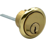 Rim Cylinder 1-1/8in Arrow, 5-Pin, Drilled 6, Keyed Alike in Pairs, 605/US3 Bright Brass