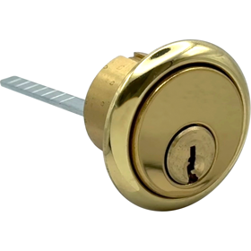 Rim Cylinder 1-1/8in Arrow, 5-Pin, Drilled 6, Keyed Alike in Pairs, 605/US3 Bright Brass Rim Cylinder 1-1/8in Arrow, 5-Pin, Drilled 6, Keyed Alike in Pairs, 605/US3 Bright Brass