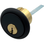 Rim Cylinder 1-1/8in Corbin 60, 5-Pin, Drilled 6, Keyed Alike in Pairs, 622/US19 Matte Black