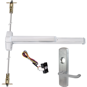 KIT - RX Request to Exit, Heavy Duty Grooved CVR Concealed Vertical Rod Exit Device, 996L-03 Lever Trim (Rim Cylinder Required), Key Locks/Unlocks Trim, RHR Right Hand Reverse/Reversible Handing (Snap Ring Tool Required), 48in x 80in-100in Adjustable, Hex Dogging, Grade 1, 99 Series, 626/US26D Satin Chrome