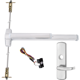 KIT - RX Request to Exit, Heavy Duty Grooved CVR Concealed Vertical Rod Exit Device, 996L-17 Lever Trim (Rim Cylinder Required), Key Locks/Unlocks Trim, RHR Right Hand Reverse/Reversible Handing (Snap Ring Tool Required), 36in x 80in-100in Adjustable, Hex Dogging, Grade 1, 99 Series, 626/US26D Satin Chrome